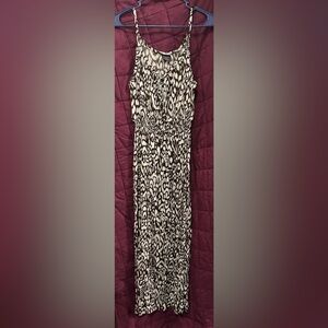 Faded Glory Black and Cream Printed Maxi Dress